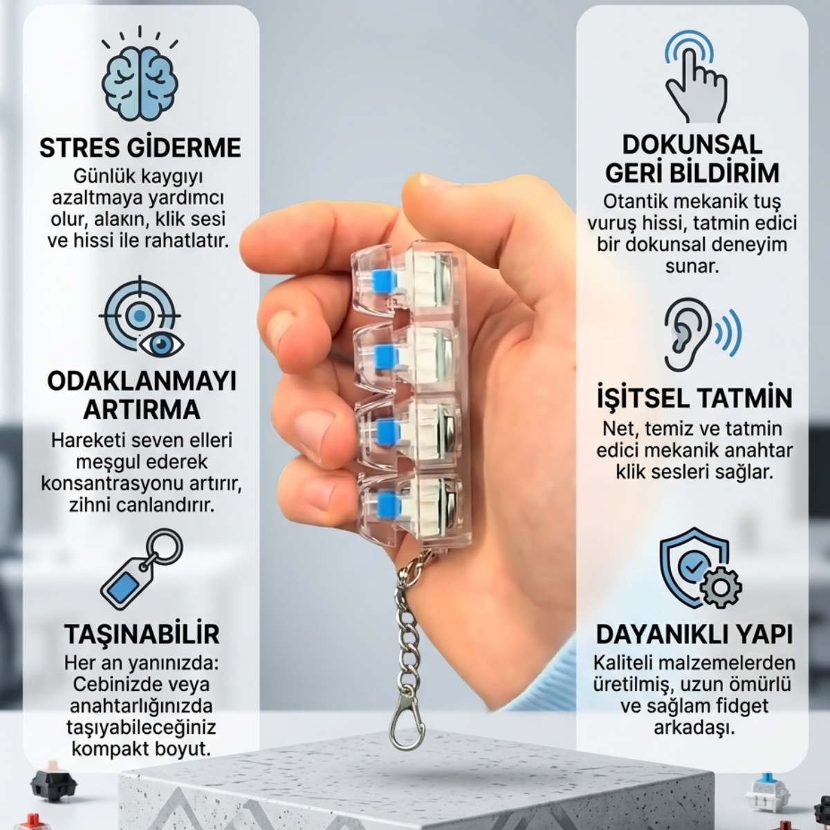 Mini Klavye-Stres Giderici Anahtarlık
