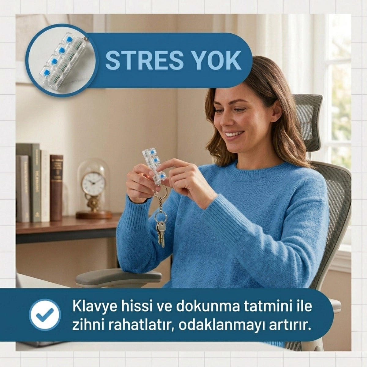 Mini Klavye-Stres Giderici Anahtarlık