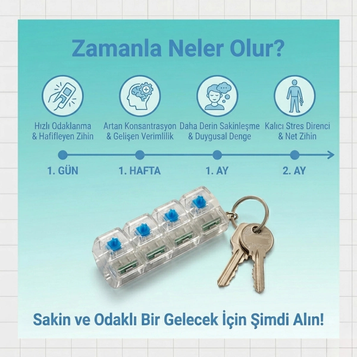 Mini Klavye-Stres Giderici Anahtarlık