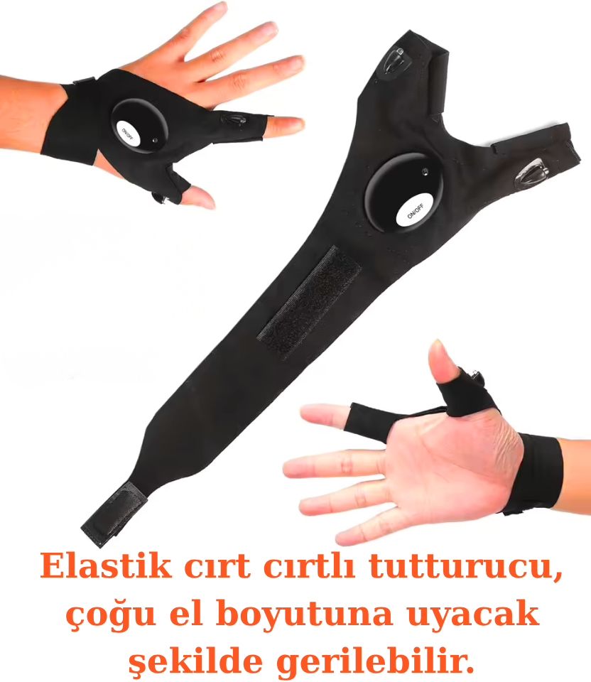 Lyrike led ışıklı yarım parmak eldiven